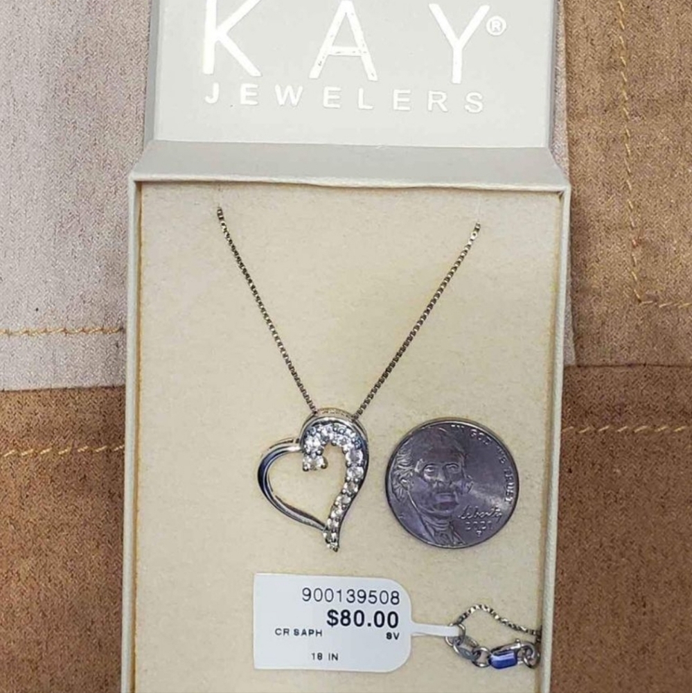 Crystal Sapphire Heart necklace